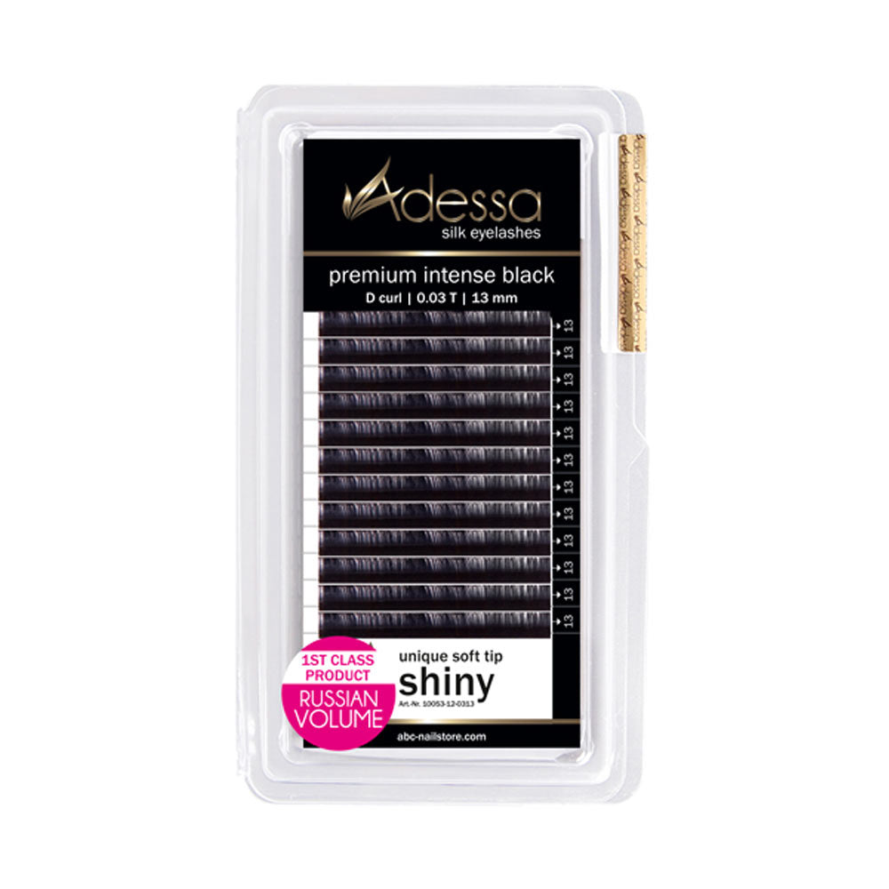 D curl, 0,03 / 13 mm Adessa Silk Lashes premium intense black Art.10053-12-0313