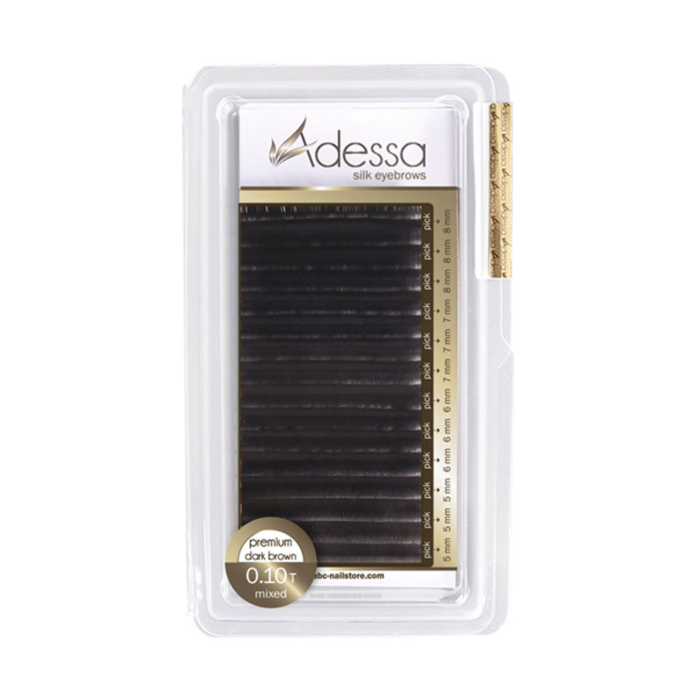 Adessa silk eyebrow extensions black, mixed tray 0,10 Art.10150-12-10