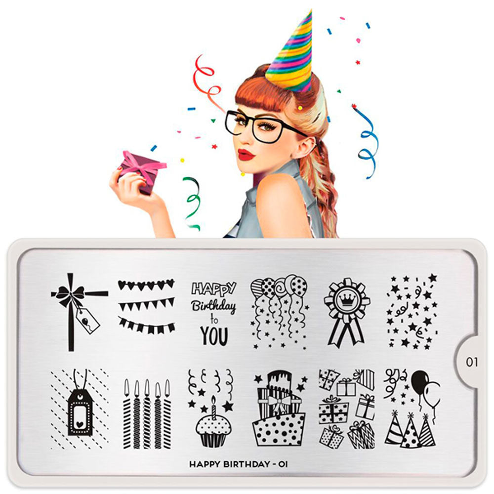 MoYou-London Schablone Collezione Happy b-day 01 Art.MPHAP01