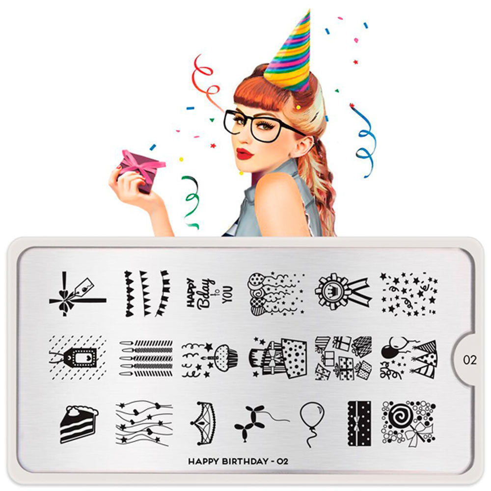 MoYou-London Schablone Collezione Happy b-day 02 Art.MPHAP02