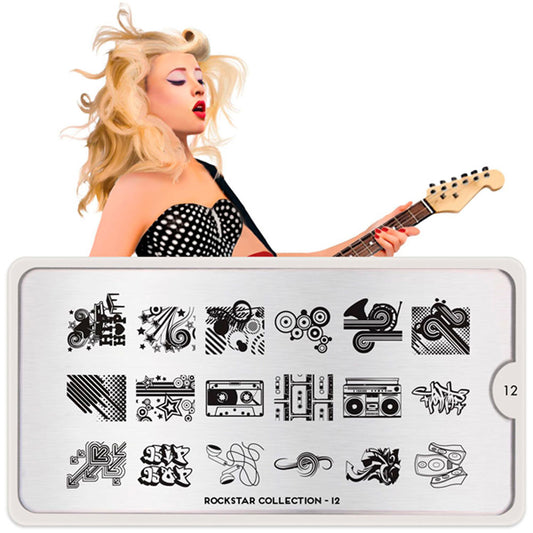 MoYou-Londra Schablone Rockstar Collezione 12 Art.MPROC12