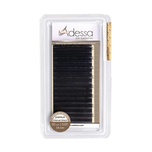 CC curl, 0,07/14mm Adessa Silk Lashes premium intense black Art.10052-16-0714