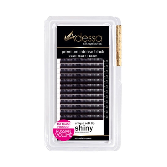 D curl, 0,03  / 13 mm Adessa Silk Lashes premium intense black Art.10053-12-0313