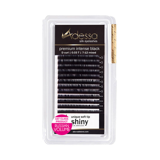 D curl, mixed 0,03/7 - 12 mm Adessa Silk Lashes premium intense black Art.10053-12-03