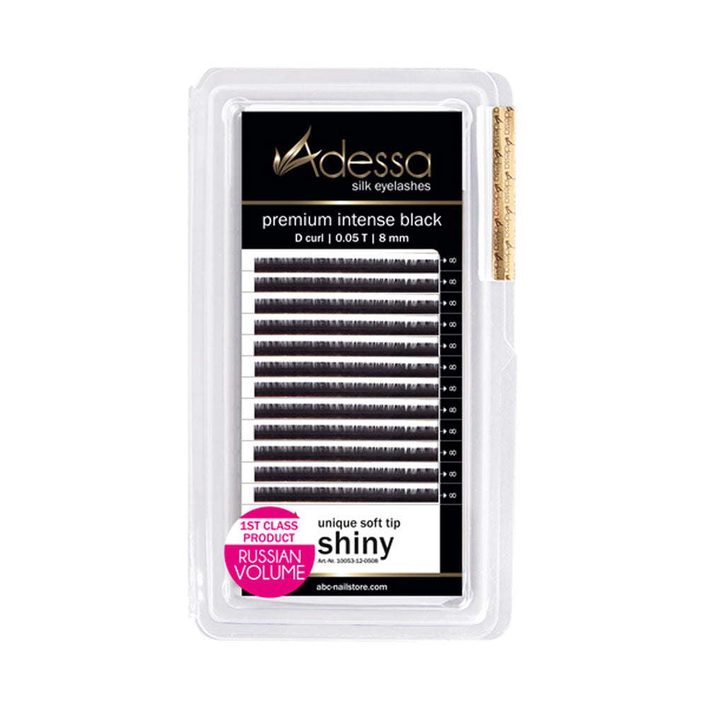 Curvatura D, 0,05 / 8mm Adessa Silk Lashes premium nero intenso Art.10053-12-0508