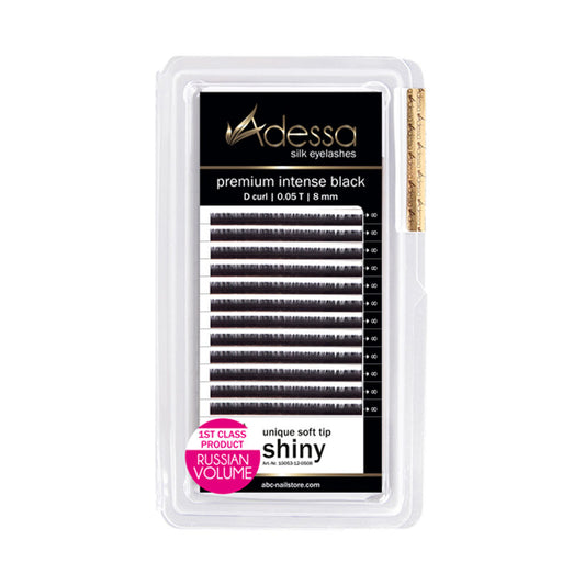 D curl, 0,05 / 8mm Adessa Silk Lashes premium intense black Art.10053-12-0508