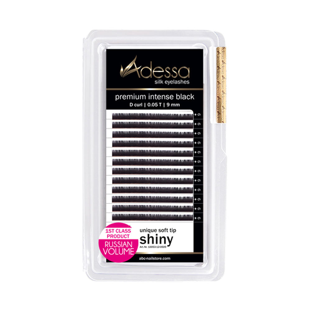 D curl, 0,05 / 9mm Adessa Silk Lashes premium intense black Art.10053-12-0509