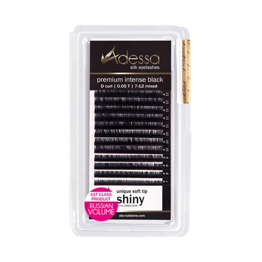 D curl, mixed 0,05/7 - 12 mm Adessa Silk Lashes premium intense black Art.10053-12-05