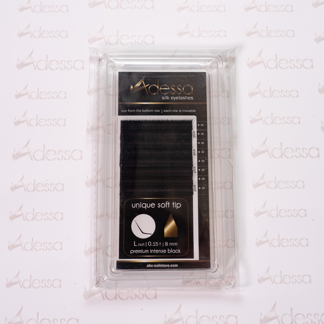 L-Curl, 0,15 / 8mm Adessa Silk Lashes premium intense black Art.10054-08-1508