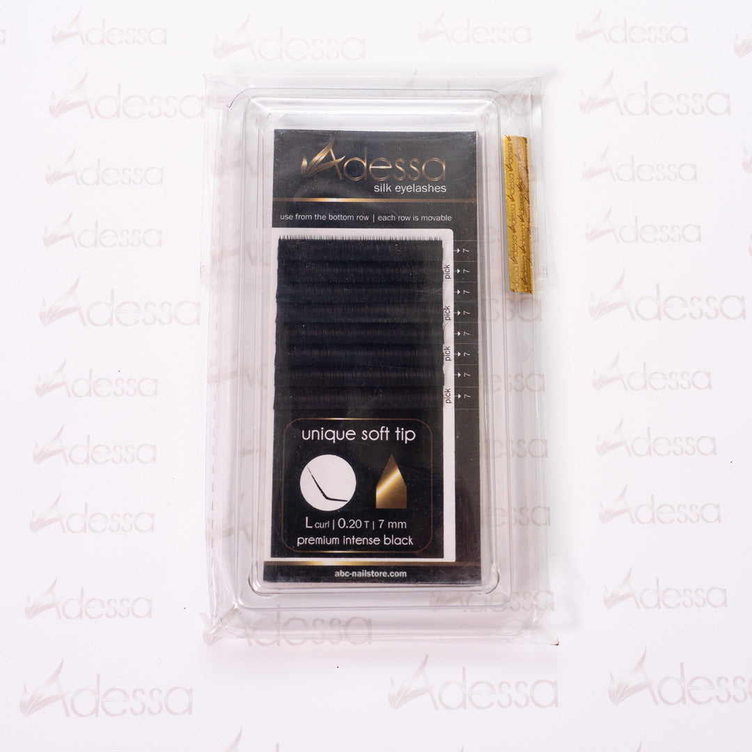 L-Curl, 0,20 / 7mm Adessa Silk Lashes premium intense black Art.10054-08-2007