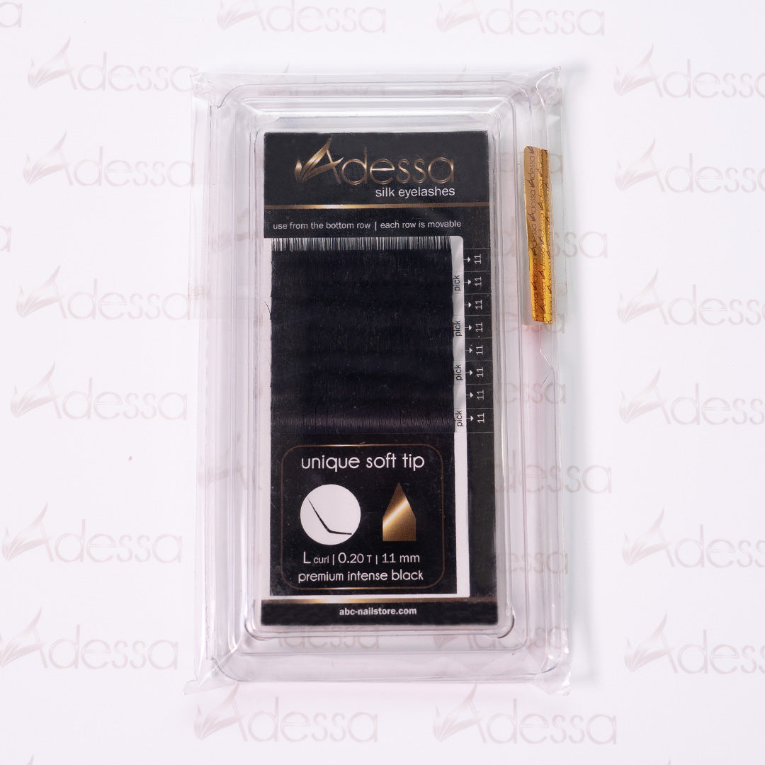 L-Curl, 0,20 / 11mm Adessa Silk Lashes premium intense black Art.10054-08-2011