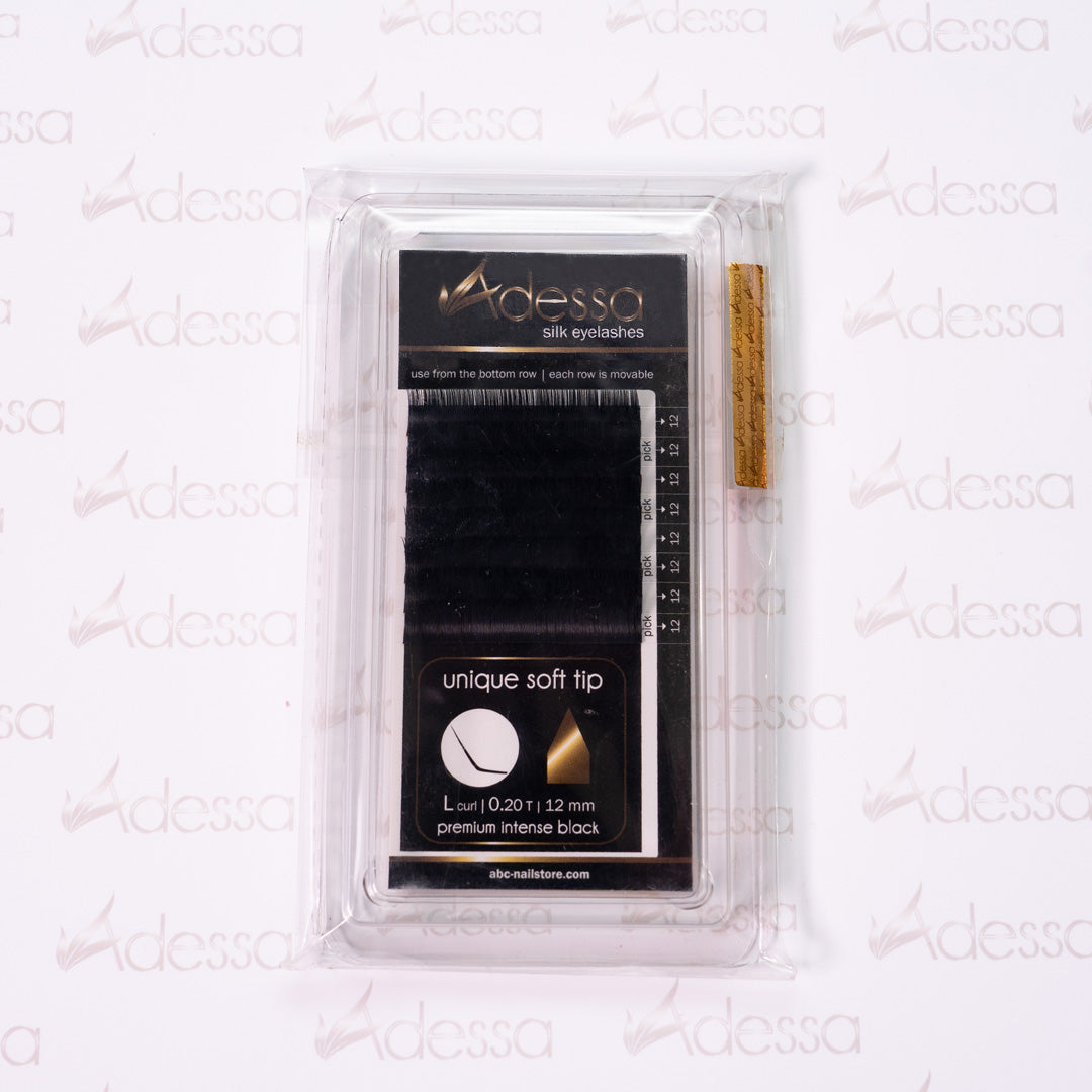 L-Curl, 0,20 / 12mm Adessa Silk Lashes premium intense black Art.10054-08-2012