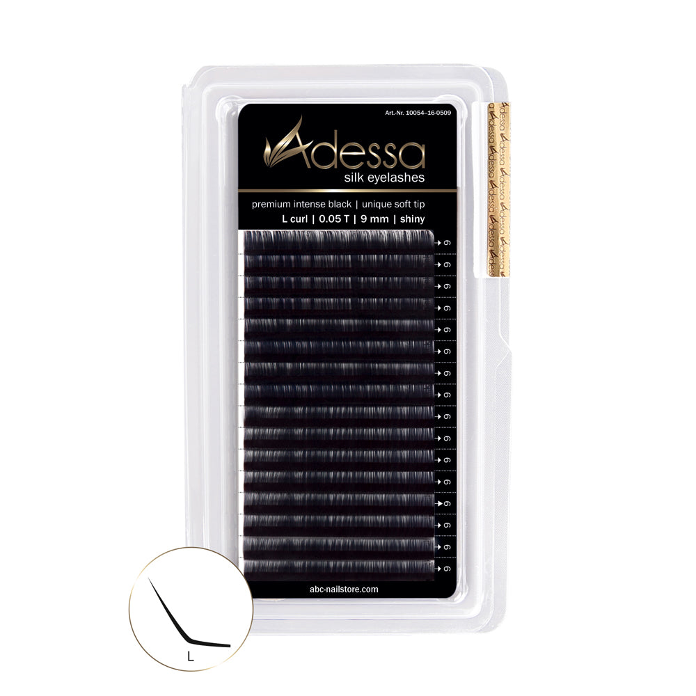 L-Curl, 0,05/9mm Adessa Silk Lashes premium intense black Art.10054-16-0509