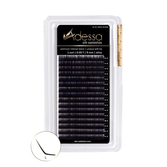 L-Curl, 0,05/9mm Adessa Silk Lashes premium intense black Art.10054-16-0509