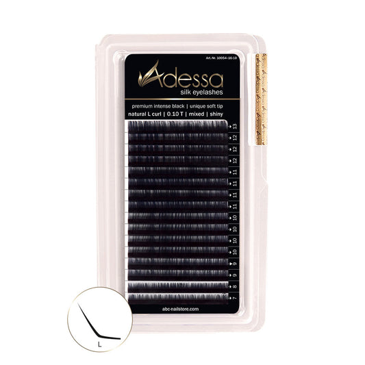 L-Curl, mixed 0,10 / 7-13mm Adessa Silk Lashes premium intense black Art.10054-16-10