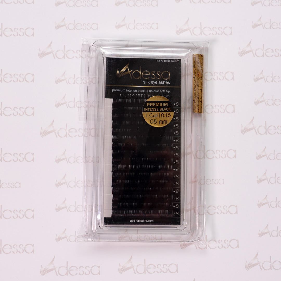 L-Curl, 0,15 / 8mm Adessa Silk Lashes premium intense black Art.10054-16-1508