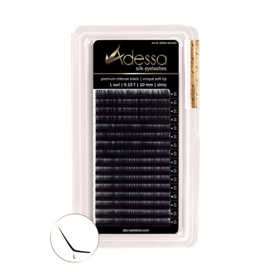 L-Curl, 0,15 / 10mm Adessa Silk Lashes premium intense black Art.10054-16-1510