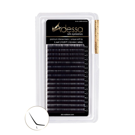 L-Curl, 0,15 / 11mm Adessa Silk Lashes premium intense black Art.10054-16-1511