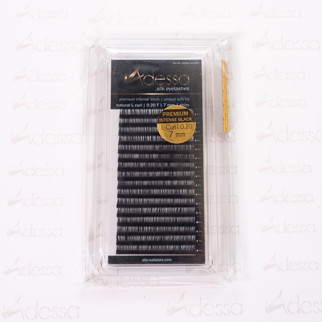 L-Curl, 0,20/7mm Adessa Silk Lashes premium intense black Art.10054-16-2007