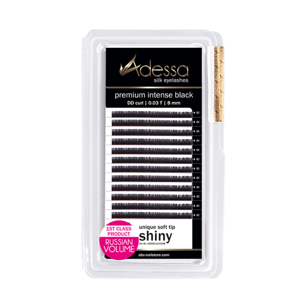 Curvatura DD, 0,03/8 mm Adessa Silk Lashes premium nero intenso Art.10055-12-0308