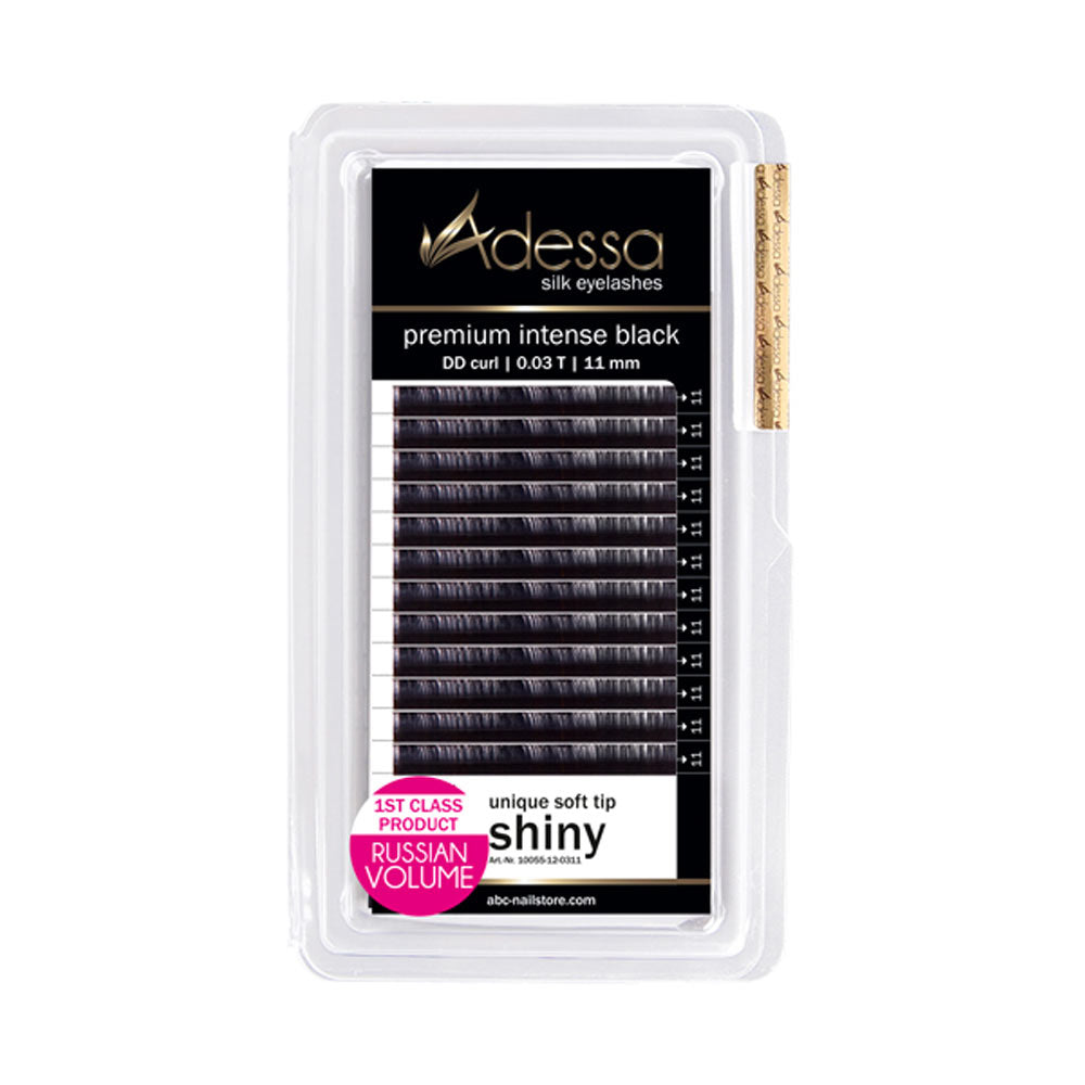 DD curl, 0,03 / 11 mm Adessa Silk Lashes premium intense black Art.10055-12-0311