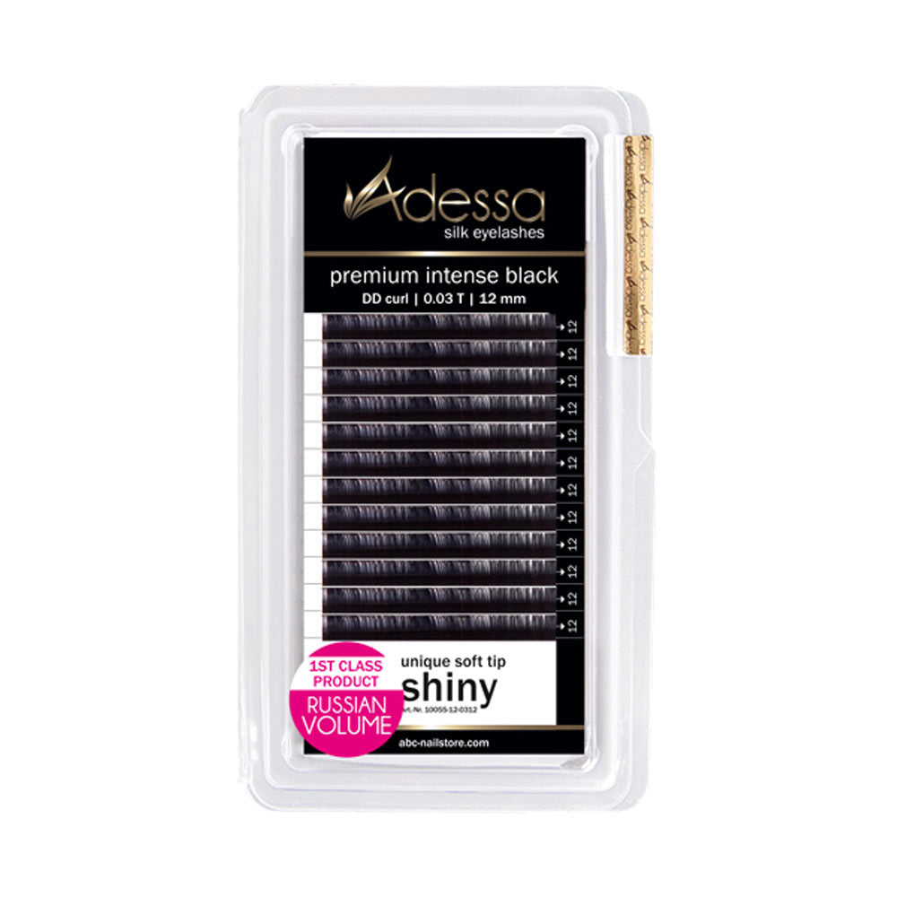 DD curl, 0,03 / 12 mm Adessa Silk Lashes premium intense black Art.10055-12-0312