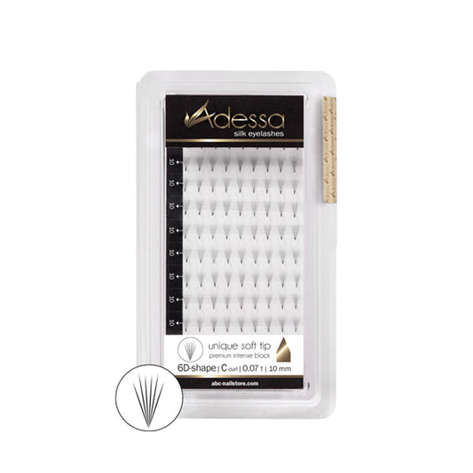 Adessa Silk Lashes forma premium 6D, curvatura a vassoio C, 0,07 / 10mm Art.10057-12-0710