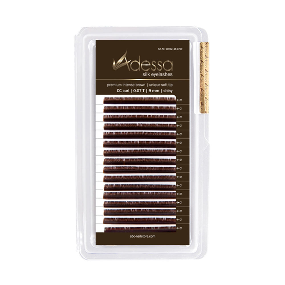 Adessa Silk Lashes premium intense brown shiny tray, CC curl, 0,07 / 9mm Art.10062-16-0709