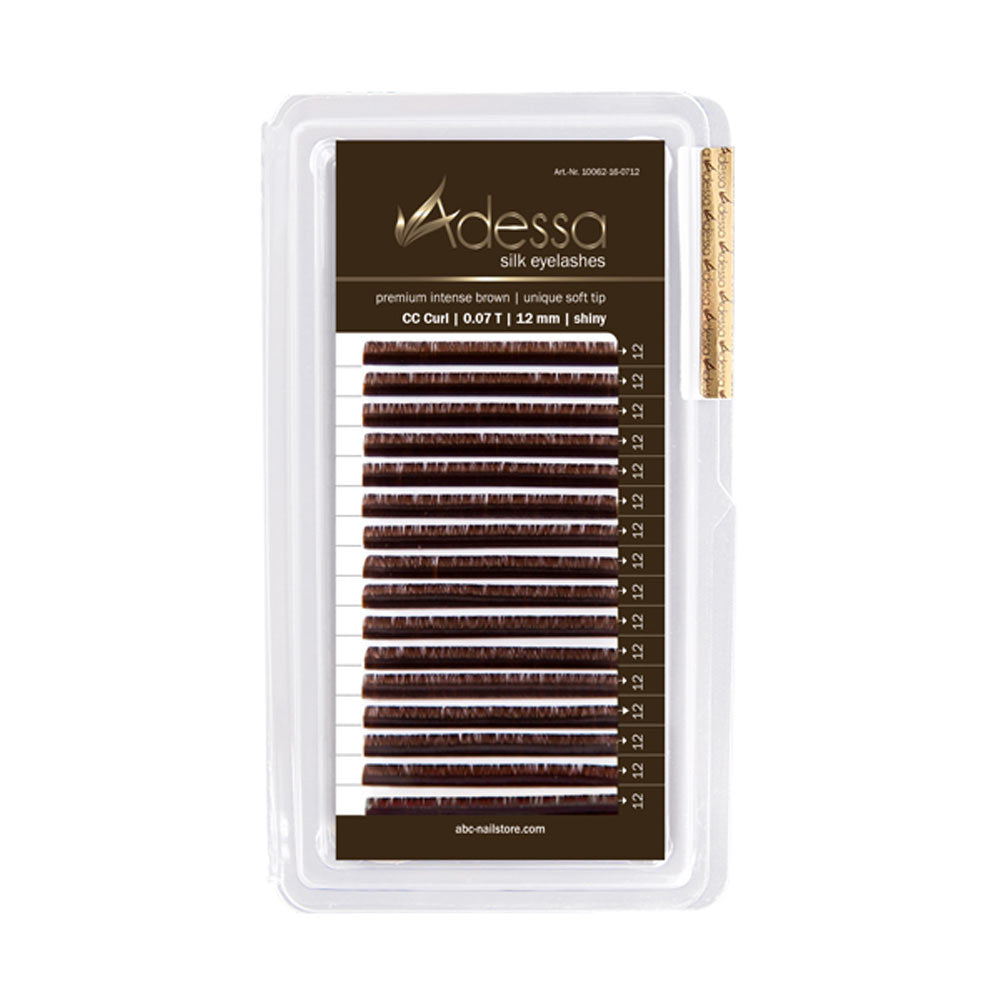 Adessa Silk Lashes premium intense brown shiny tray, CC curl, 0,07 / 12mm Art.10062-16-0712