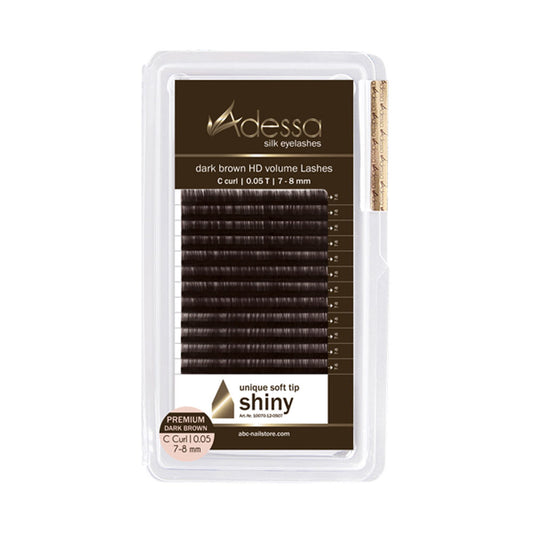 Adessa Silk Lashes premium marrone scuro volume HD, curvatura vassoio C, 0,05 / 7-8mm Art.10070-12-0507