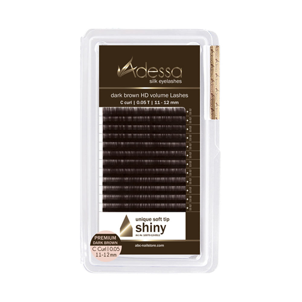 Adessa Silk Lashes premium dark brown HD volume, tray C curl, 0,05 / 11+12mm Art.10070-12-0511