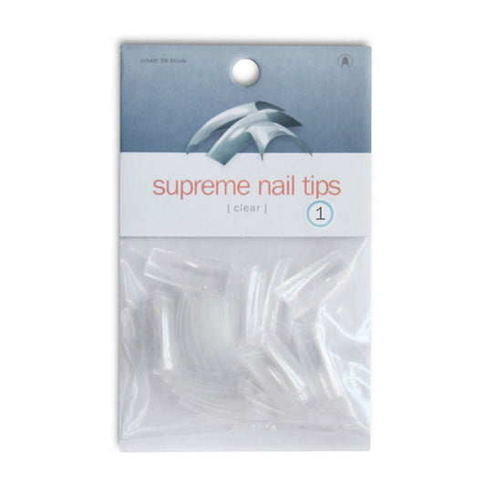 supreme nail tips clear #1, Refillbag mit 50 Stück Art.3101-01