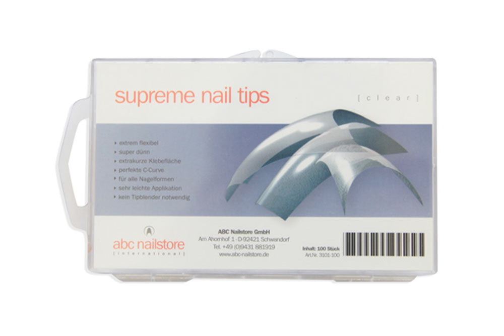 supreme nail tips clear, Tipbox mit 100 Stück Art.3101-100