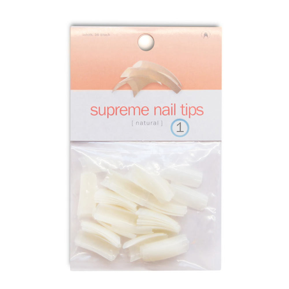 supreme nail tips natur #1, Refillbag mit 50 Stück Art.3102-01