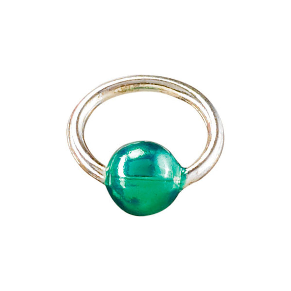 Anello piercing argento/verde Art.8800-03