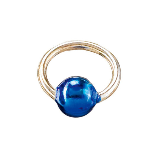 Piercingring silber/hellblau Art.8800-05