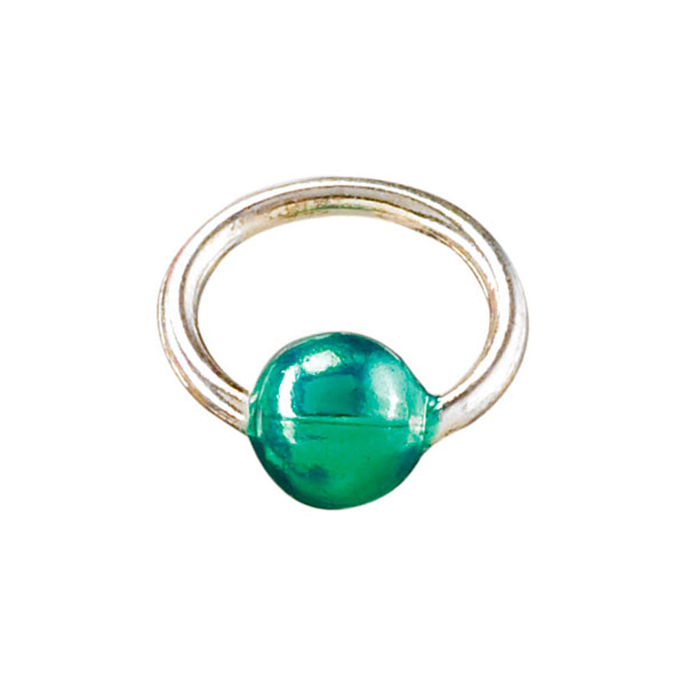 Anello piercing mini argento/verde Art.8801-03