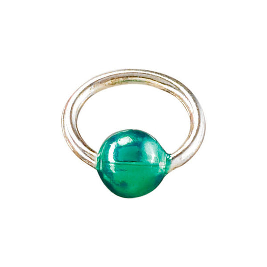 Anello piercing mini argento/verde Art.8801-03