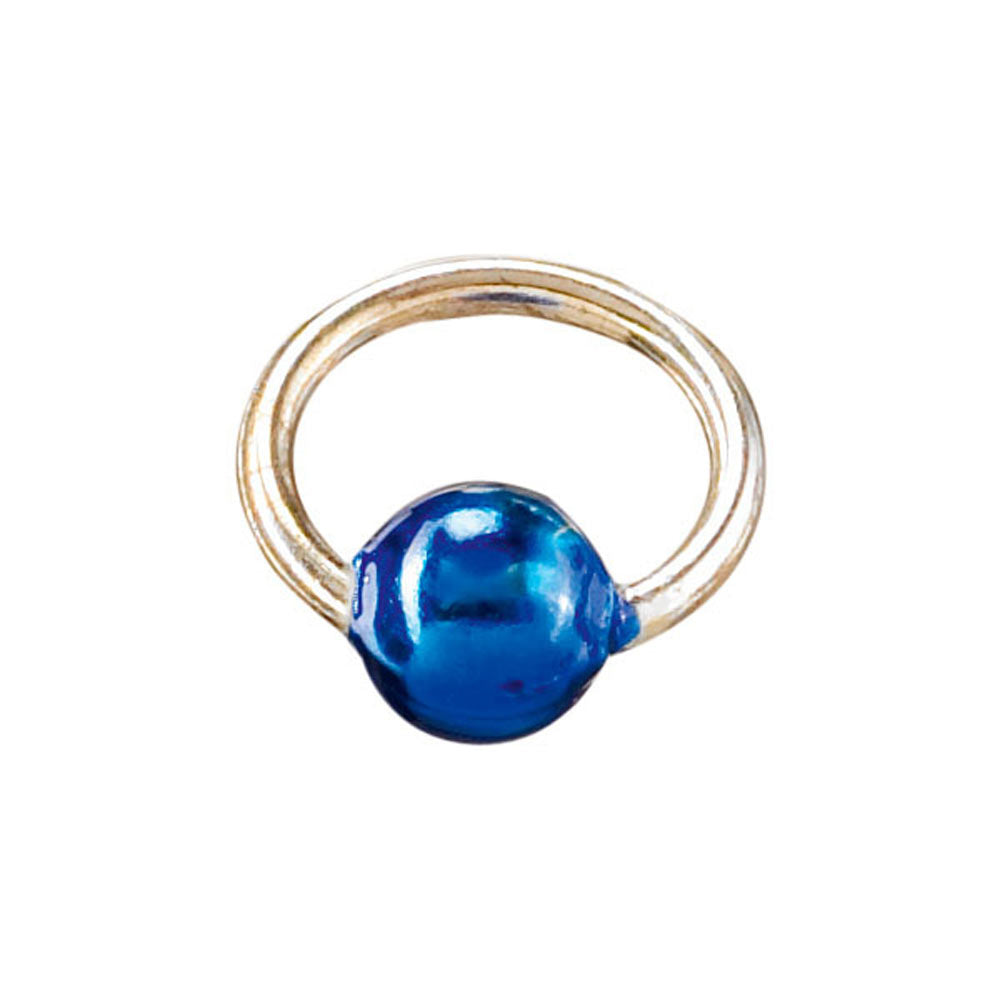 Anello piercing mini argento/azzurro Art.8801-05